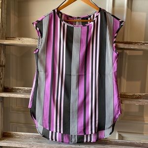 Banana Republic Purple and Black Striped Top